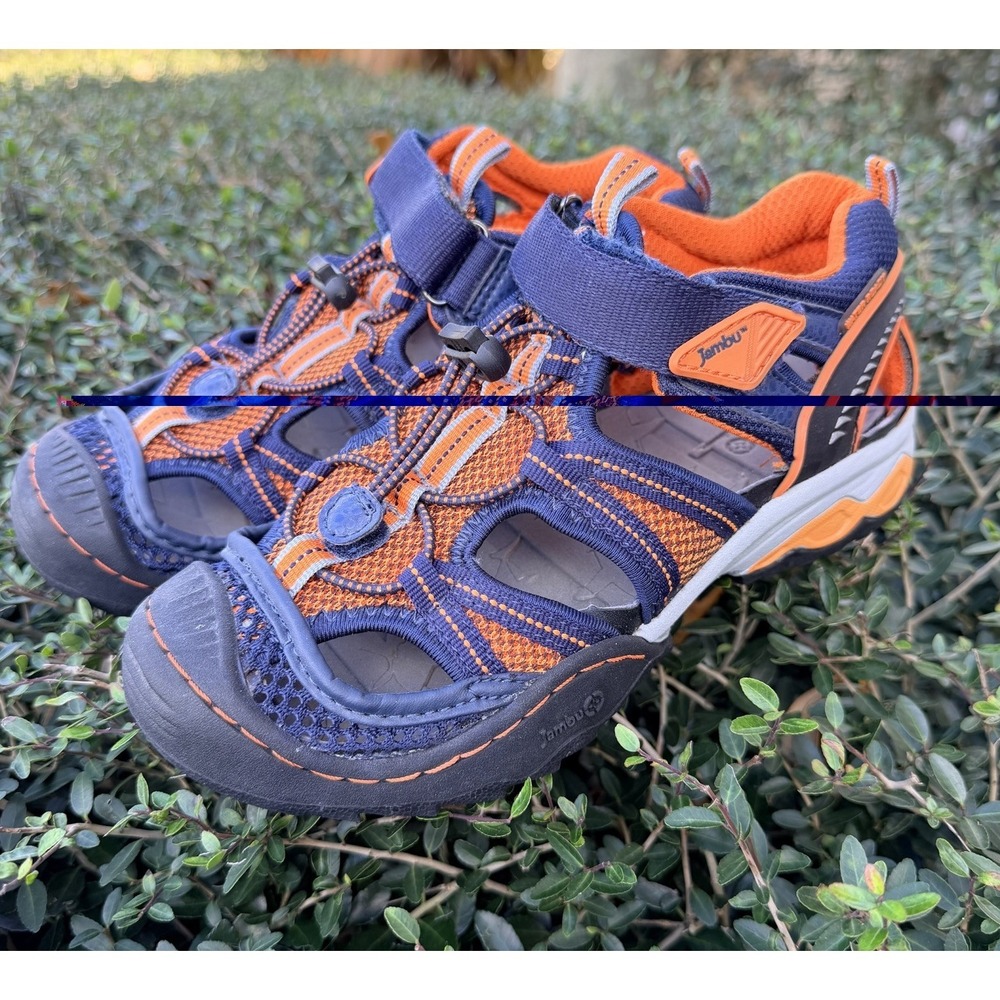 Jambu Piranha Closed-toe‎ Sandals Water Shoes Hiking Navy Orange Kids Sz 3
